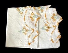 Vintage Hand Embroidered Floral Standard Decorative Shams. Set of 2