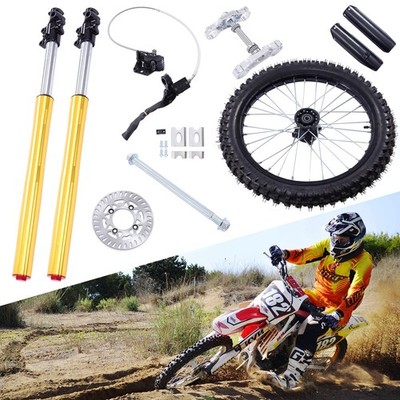 70/100-19 Front Wheel Kit Forks Shock Disc Brake Commutator Assy Dirt Pit Bike