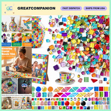 Mosaic Tiles for Crafts - 4.4 LB Assorted Crystal Glass Pieces, DIY Art Projects
