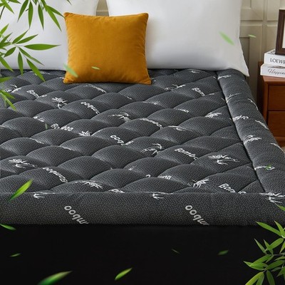 KRIMANO Queen Mattress Topper, Viscose Derived from Queen, Premium Dark Grey 