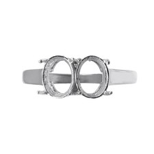 Semi Mount Ring Stone Setting Size 8X6 MM Oval Shape 925 Sterling Silver Ring