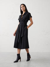 Banana Republic Poplin Utility Midi Shirtdress Black. Brand New -  US Stock