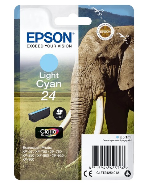 Epson 24 / T2425 / C13T24254012 / C13T24254022 Tinte Photo Cyan-image