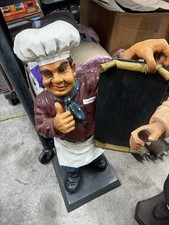 LARGE ITALIAN CHEF STATUE CAFE KITCHEN ENTRYWAY MAN CAVE GARAGE 30  X12  X11