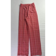 Vintage Kids Girls Size 9 10 Red White Plaid Flare Pants Vintage Retro