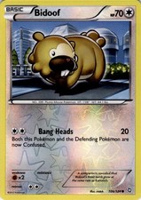 Bidoof 106/124 Common Dragons Exalted Pokemon Reverse Holo Moderately Played