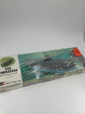 RARE Revell USS Forrestal CV 59 New in Box Factory Seal. Ripped Plastic.