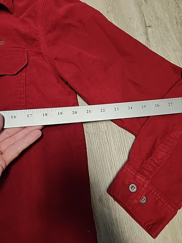 Ducks Unlimited Logo Red Chamois Long Sleeve Button Front Shirt Mens Medium - Image 2 of 4