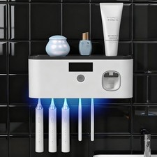 Toothbrush Holders for Bathrooms, Toothbrush Holder Wall Mounted with Toothpaste