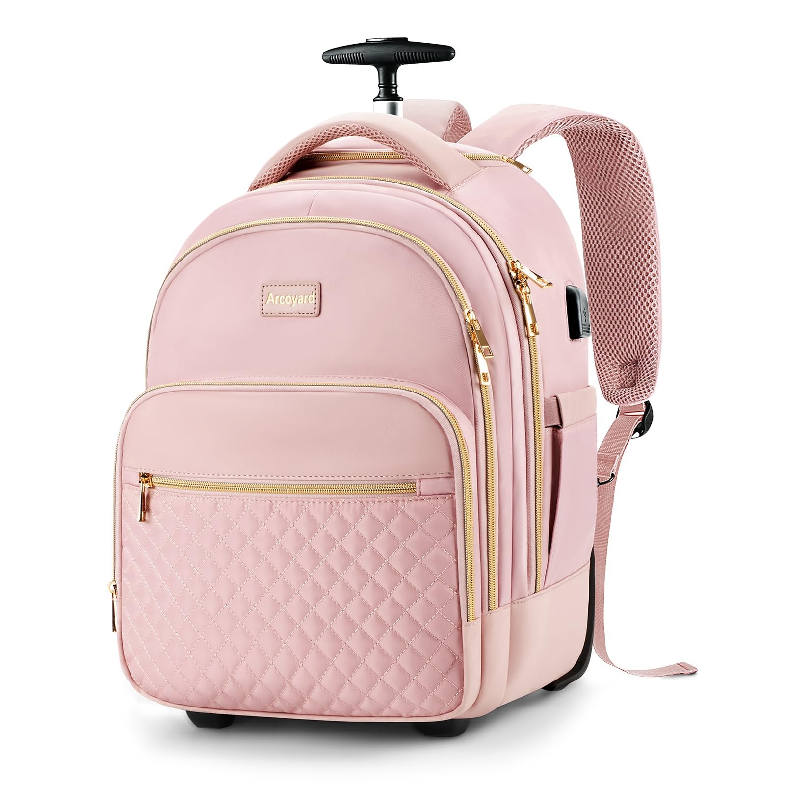 Small Rolling Backpack, 14.3 Inch Underseat Carry On Luggage