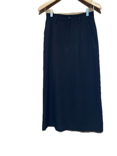 Comme des Garçons, Gonna lunga in gabardina di lana COMME des GARÇONS M blu navy vintage 1991