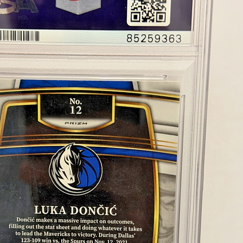 Luka Doncic Signed 2021 Select Orange Flash #12 PSA DNA Auto Grade 9 view 11
