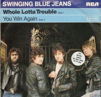 RCA Sg.  -   SWINGIN BLUE JEANS  -    WHOLE LOTTA TROUBLE