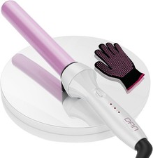 DAN Technology Curling Wand Tourmaline Impregnated Ceramic Barrel 1 inch Pink