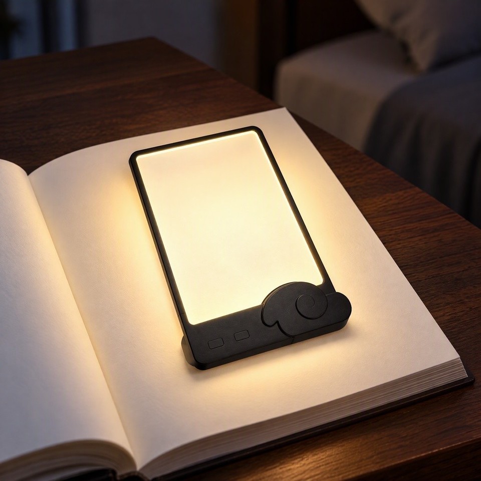 LED Book Light with Bookmark Function - 20x12x3cm ABS Eye-Caring Flat ...