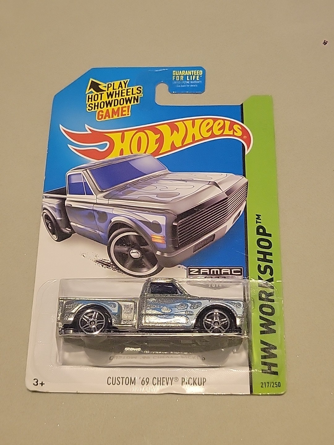 2014 Hot Wheels Walmart #11 Zamac #161 Workshop CUSTOM '69 CHEVY PICKUP Zamac