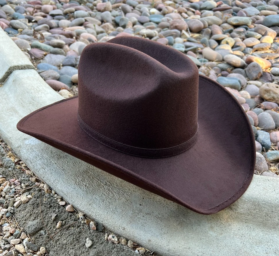 SOMBRERO DE RODEO VAQUERO OCCIDENTAL MARRÓN PARA HOMBRES, SOMBRERO DE MONTAR VAQUERO MARRÓN, TEXANA VAQUERA - Imagen 4 de 4