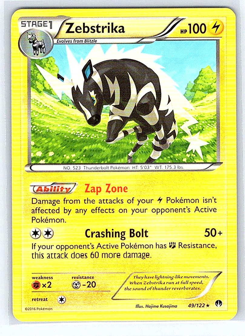 Zebstrika 49/122 Breakpoint NM or LP Pokemon Card