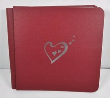 Creative Memories 7x7  Scrapbook Album Deep Red Foil Hearts W White Pages