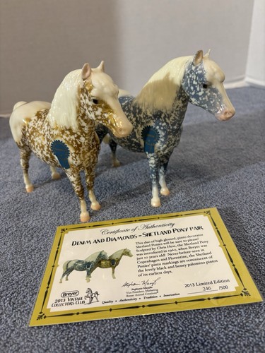 Breyer Vintage Club "Denim & Diamonds" Shetland Pony Pair 2013 - only 500 made