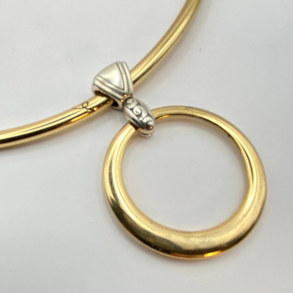 Подписанный BRIGHTON Covet‎ золото и серебро покрытием ожерелье воротник ошейник кристалл мод - Изображение 3 из 4