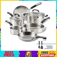 🛒 HOT SALE Farberware 10-Piece Stainless Steel Cookware Set NWT - Free shipping