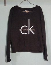 Calvin Klein Black Pullover Sweatshirt Women's Size L Large Long Sleeve Shirt