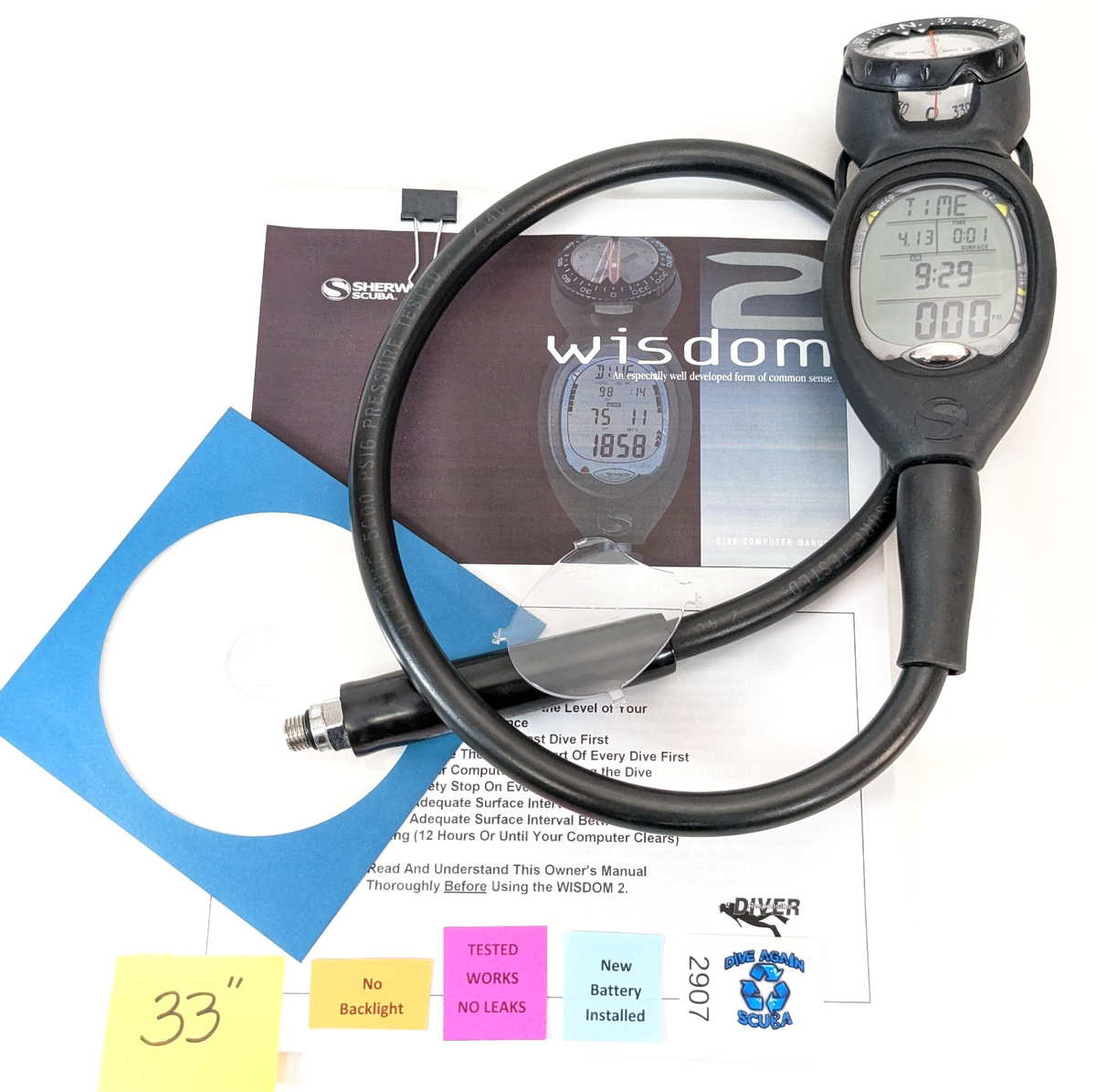 Sherwood WISDOM 2 Air Integrated Scuba Dive Air & Nitrox Computer 