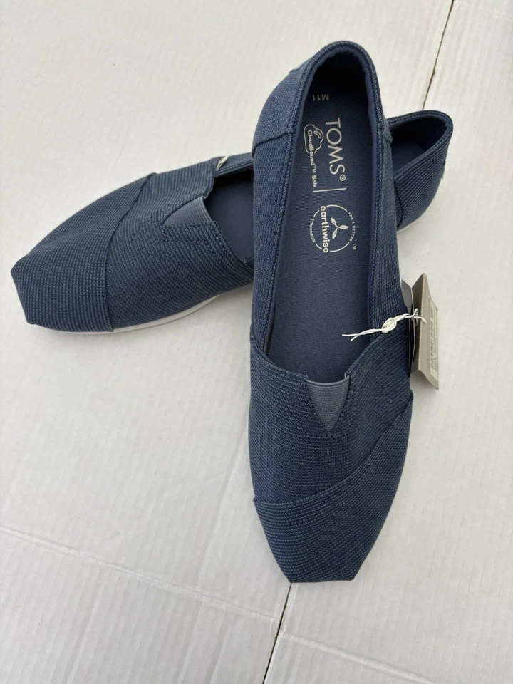 Zapatos sin cordones Toms Alpargata para hombre talla 11 azul pizarra Repreve Our Ocean tejidos nuevos con etiquetas Foto 4 de 4