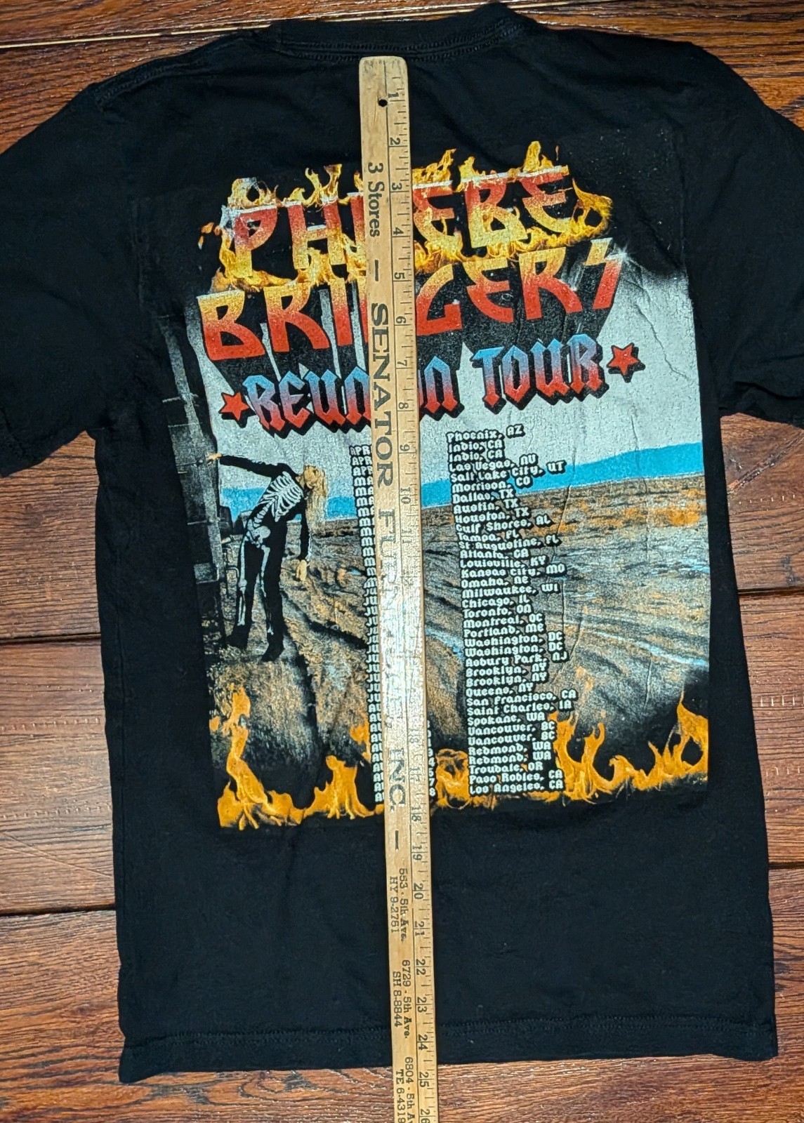 Phoebe Bridgers Women's Reunion Tour T-Shirt Black 10… - Gem