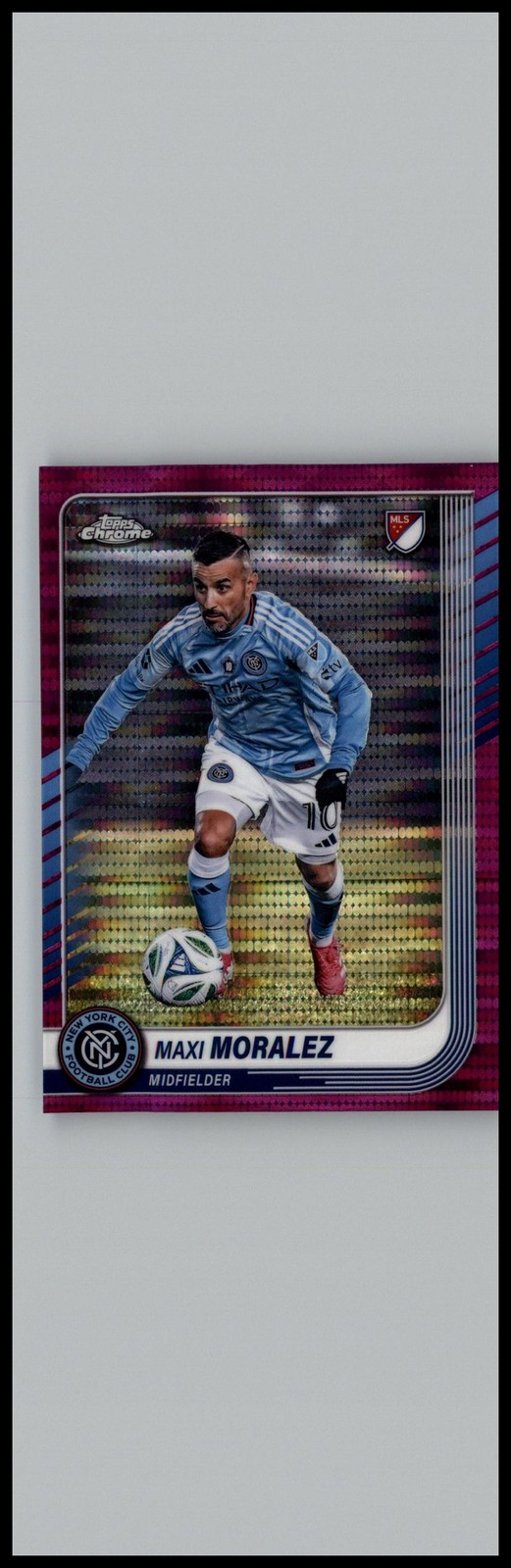2025 Topps Chrome MLS #112 Maxi Moralez Magenta Pulsar Refractor