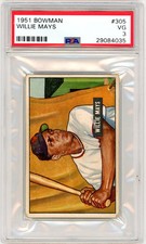 1951 Bowman Willie Mays #305 PSA 3