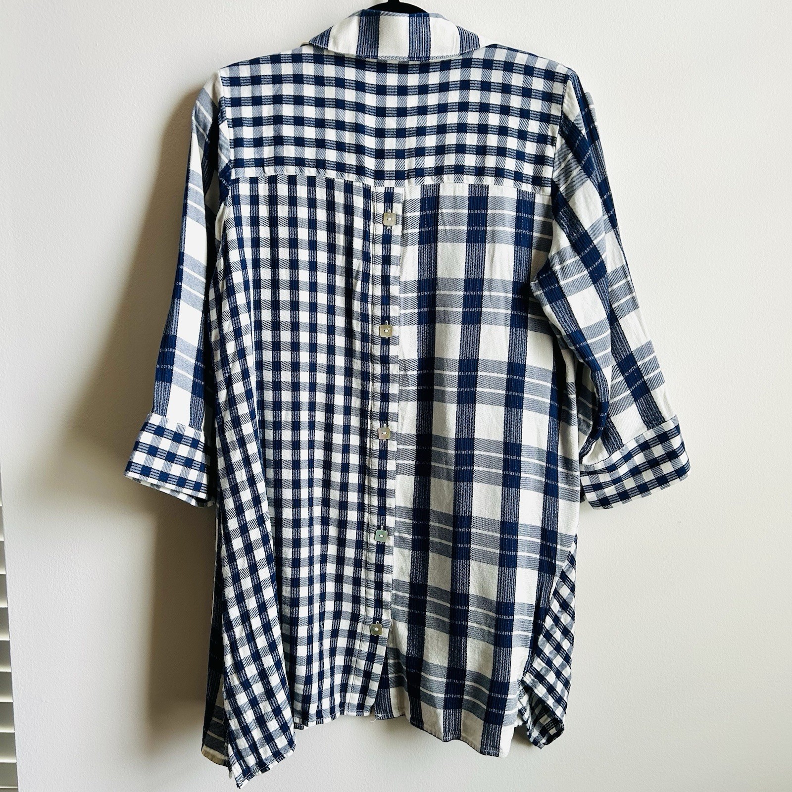 Soft Surroundings Striped Checkered Button Up Siz… - image 4