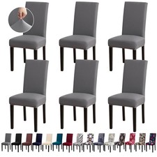 Chair Covers, Stretch Kitchen Dining Room Chair Covers Set of 6, Removable Wa...