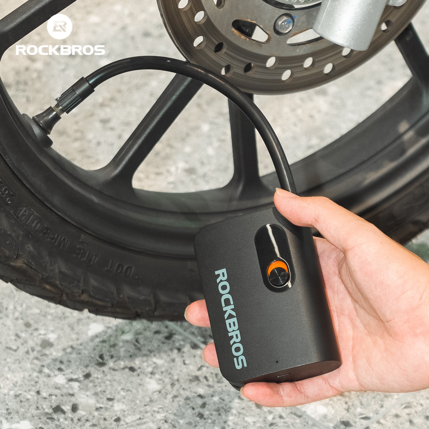 ROCKBROS Electric Pump Mini Bike Tire Pump 70PSI Portable 26