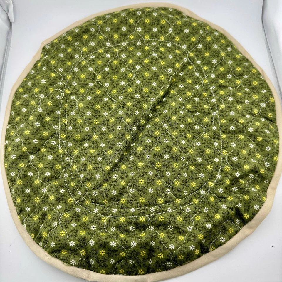 Cazuela acolchada verde hecha a mano bolsa de transporte con 2 asas 14 pulgadas Foto 2 de 4