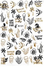 Nail Art Stickers BEAUTIFUL BLACK & GOLD HOLIDAYS , SUMMER OCTOPUS   ETC B131
