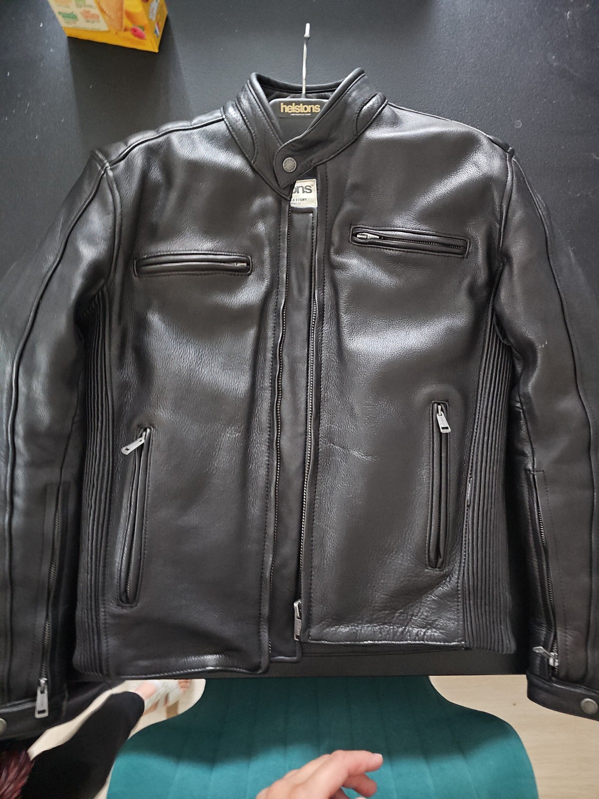 Blouson moto cuir Helstons XL neuf en cuir pleine fleur finition premium