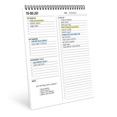 To Do List Notepad 8.5x11'' - Has Multiple Functional Sections - Large Size, 5...