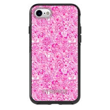 OtterBox Symmetry for Apple iPhone Pick Model Preppy Pink  White Flowers