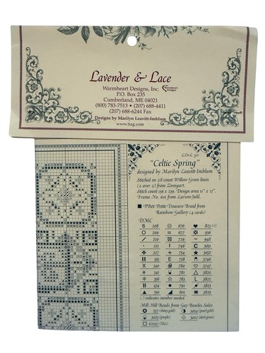 Lavender & Lace Celtic SPRING Cross Stitch Pattern Kit By Marilyn Leavitt-Imblum - Picture 2 of 2