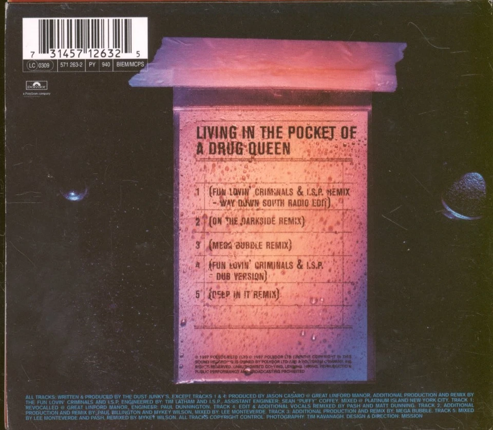 Dust Junkys Leben Im Taschenbuch Einer Drogenkönigin CD UK Polydor 1997 Single - Bild 2 von 3