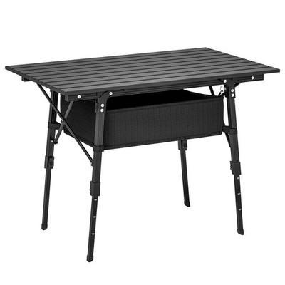 Klappbarer Campingtisch, 90 x 55 cm höhenverstellbarer tragbarer Klapptisch,