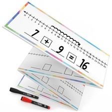 0-100 Dry Erase Number Line Board for Students Double Sided 4 Feet with a Red