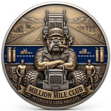 Long Haul Trucker Million Mile Club Gift USA Premium Military Graphics 4" Decal