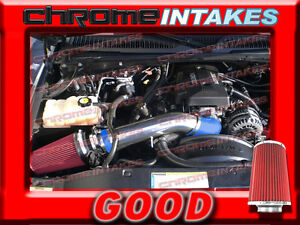 99-07 CHEVY//GMC//CADILLAC TRUCK//SUV 4.8//5.3//6.0//8.1 COLD AIR INTAKE+CHF Black Red