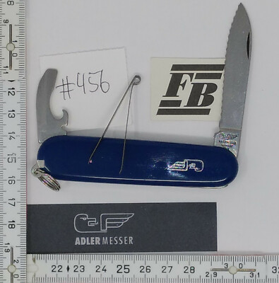 ADLER-Messer , feine Wellenschliff-Klinge, blaue ADLER-Griffschalen #456  74121Y
