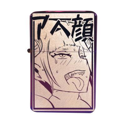 BRAND NEW -  DESIGNED BRUSHED STYLED CIGARETTE PETROL LIGHTER - Ahegao / Anime 3