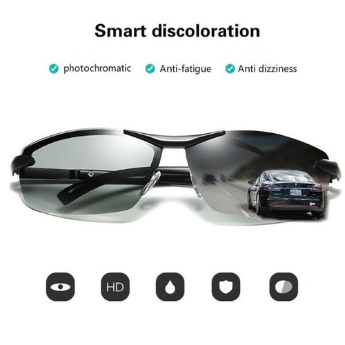 Polarized Photochromic Sunglasses Mens UV400 Driving Transition Lens Sunglasses eBay