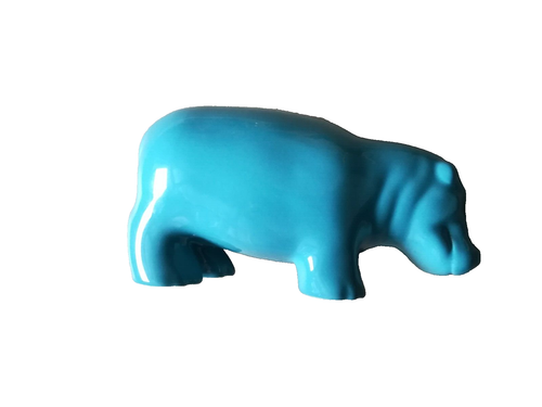 Figurine Hippopotame En Céramique - Multicolore, Décoratif, Bon état
